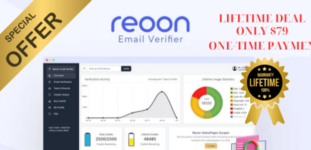 Reoon Coupon – 81% OFF Reoon Email Verifier Lifetime Deal from Appsumo - Only $79 1 Reoon Email Verifier Lifetime Deal