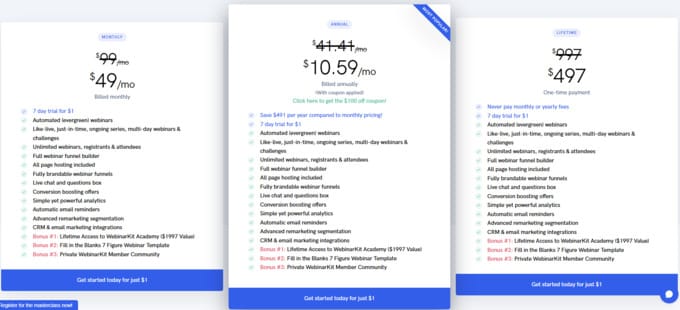 getwebinarkit pricing plans