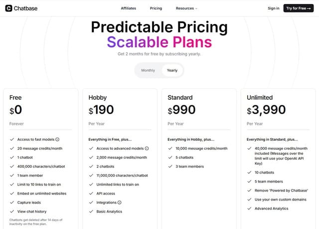 Chatbase discount - get 2 month for free