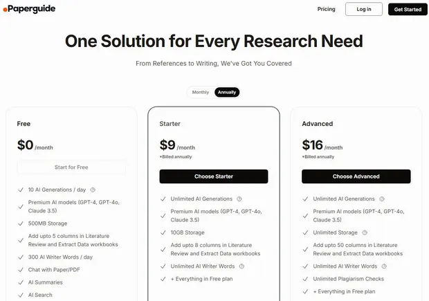 paperguide yearly discount