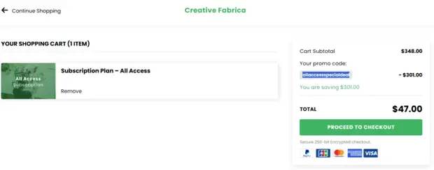 All Access at $9.00/MONTH 2 Apply Creative Fabrica Coupon Code