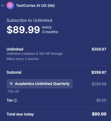 TextCortex Coupon - 75% off 3 months for students 5 TextCortex Coupon - 75% off 3 months for students