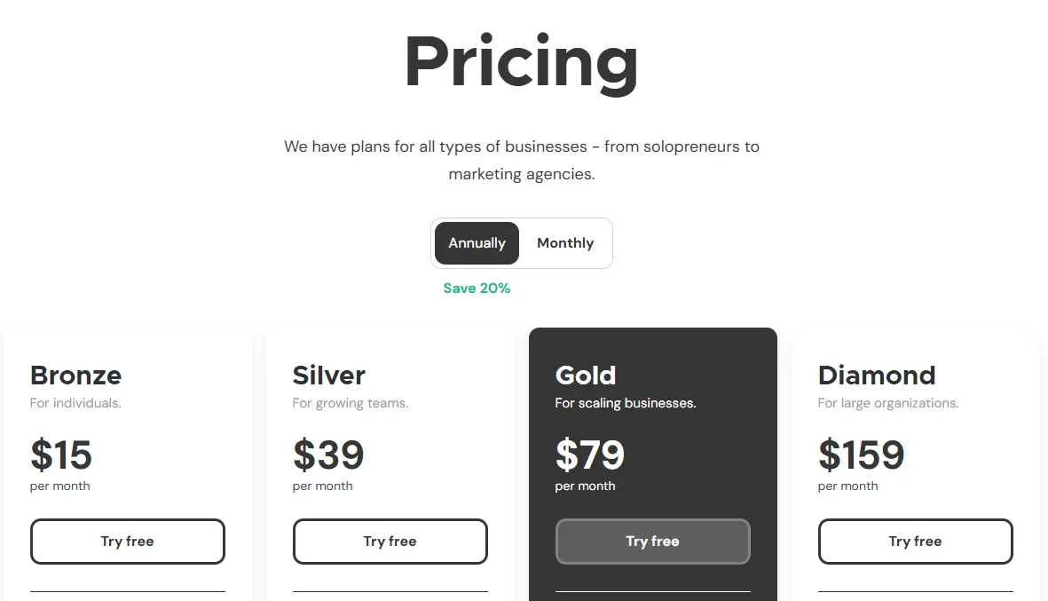 ocoya discount 20% on yearly plans